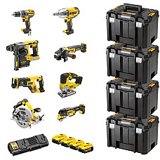 Набор аккумуляторных инструментов DEWALT DCK865P4T (DCH273+DCG405+DCD996+DCF894+DCS570+DCS355+DCL050+DCS367)
