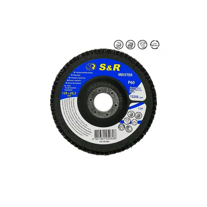 Круг зачистной лепестковый S&R Meister 125/P6..