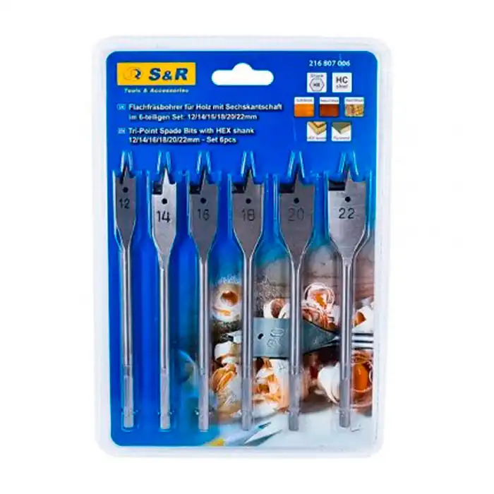 Набор сверл по дереву перьевые S&R ..