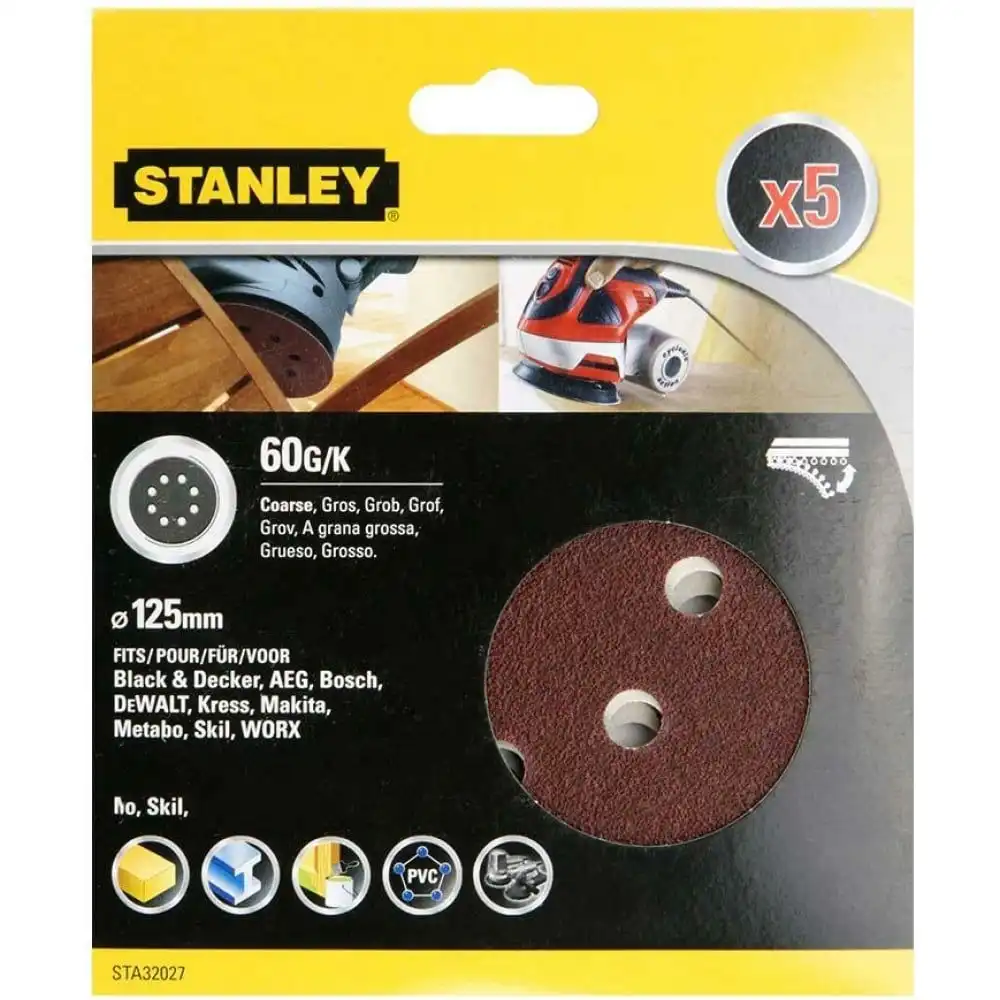 Диск самоклеющийся 125мм Р60 (5 шт.) STA32027..
