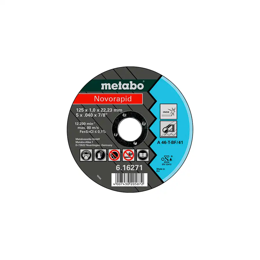 Диск абразивный Metabo Novorapid 125 x 1,0 x ..