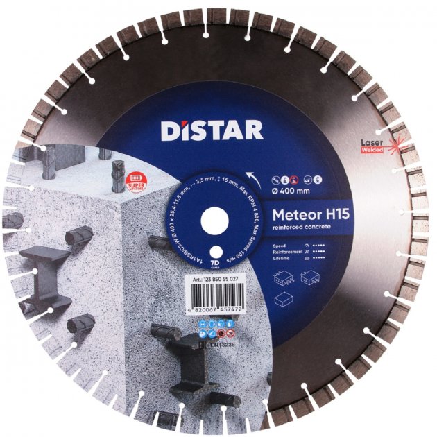 Disc diamantat DISTAR pentru beton Meteor H15..