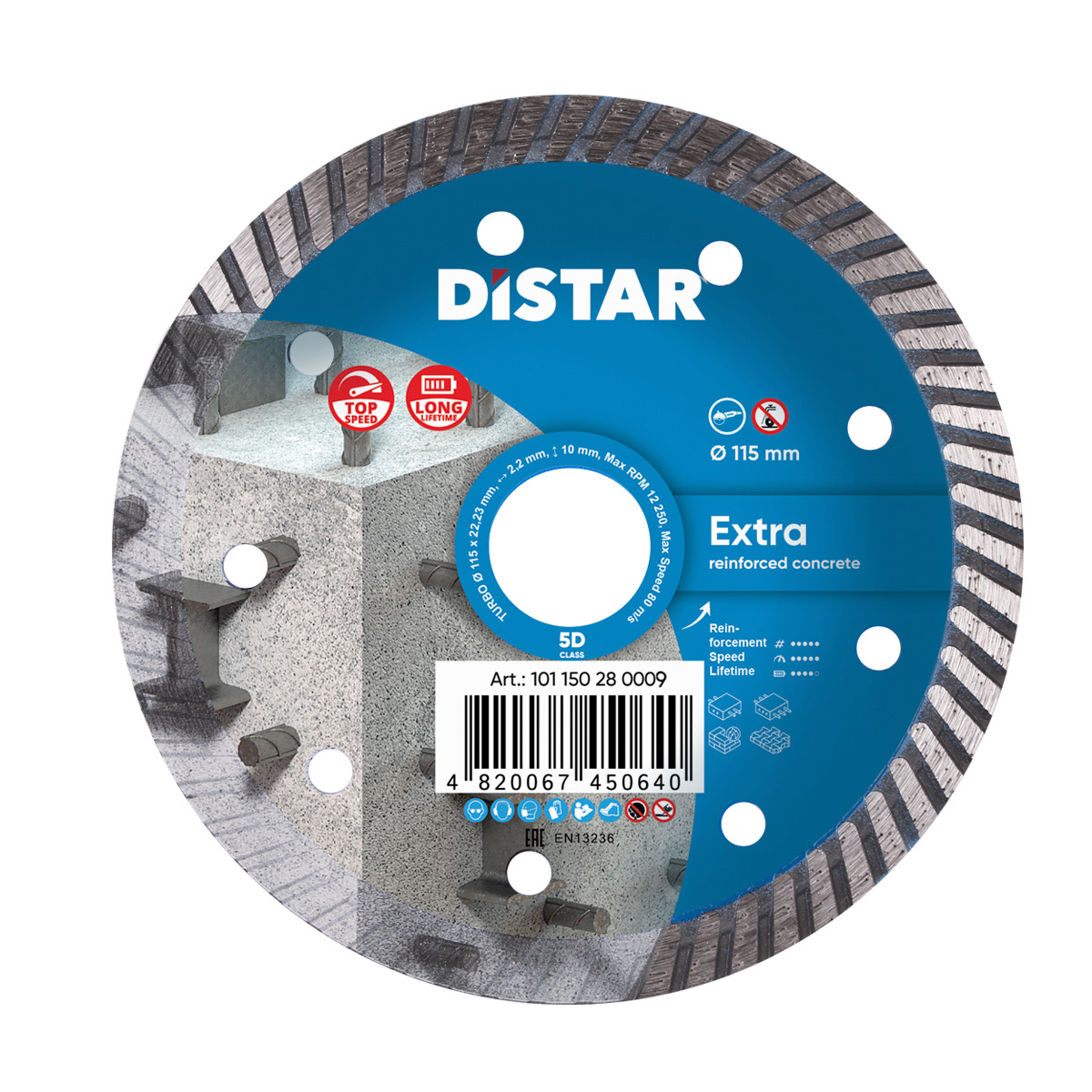 Disc diamantat DISTAR pentru beton Extra d115..