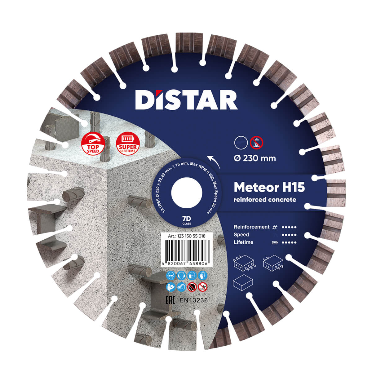 Disc diamantat DISTAR pentru beton Meteor H15..
