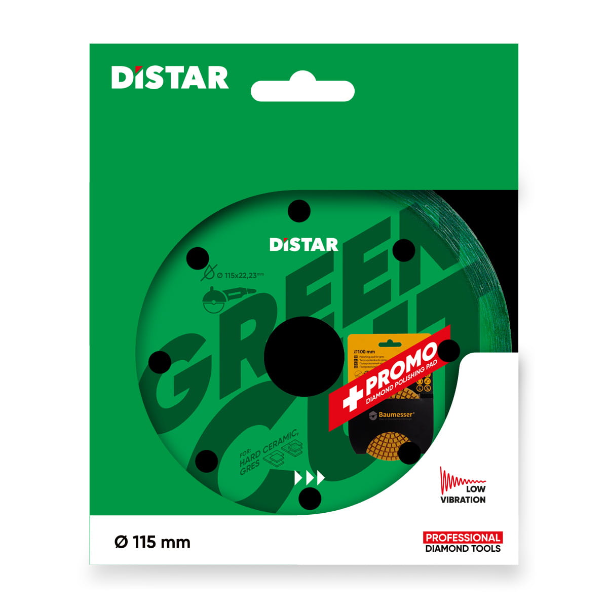 Disc diamantat 1A1R 115x1,2x8x22,23 Green Cut..