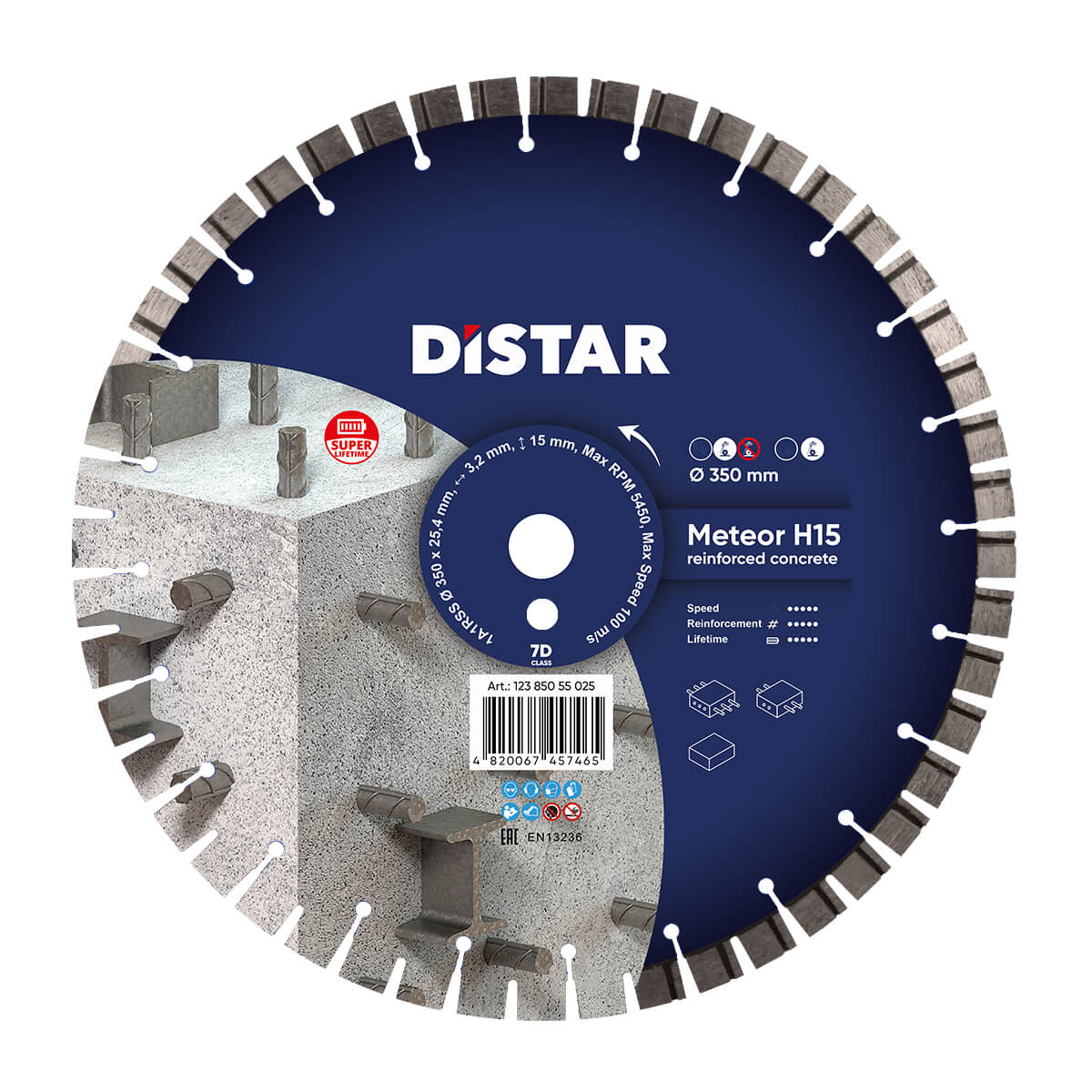 Disc diamantat DISTAR pentru beton Meteor H15..