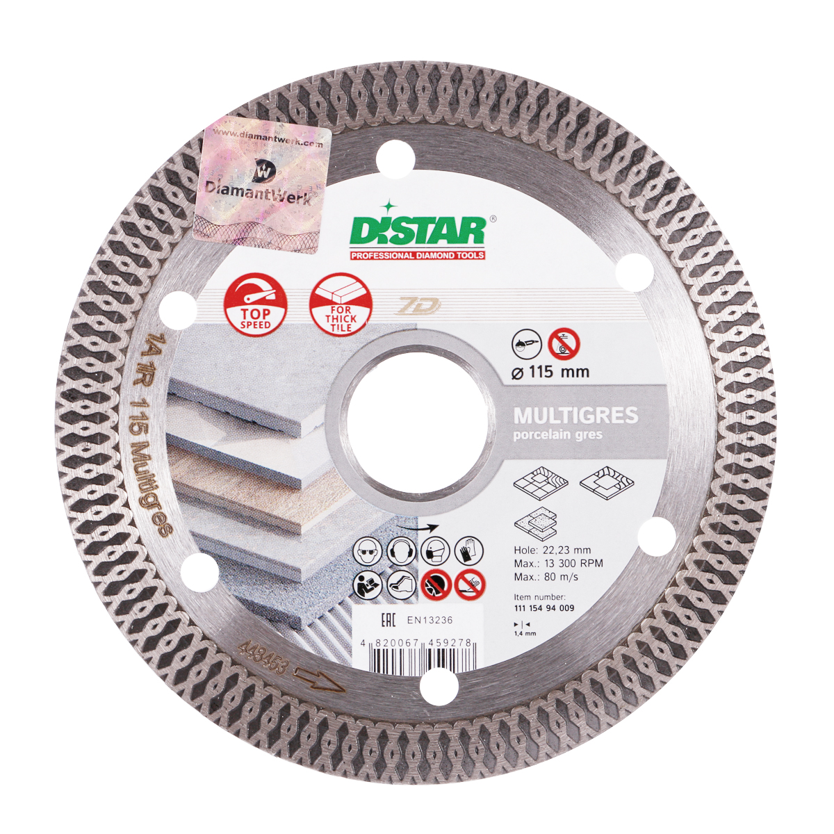 Disc diamantat DISTAR pentru placi ceramici M..