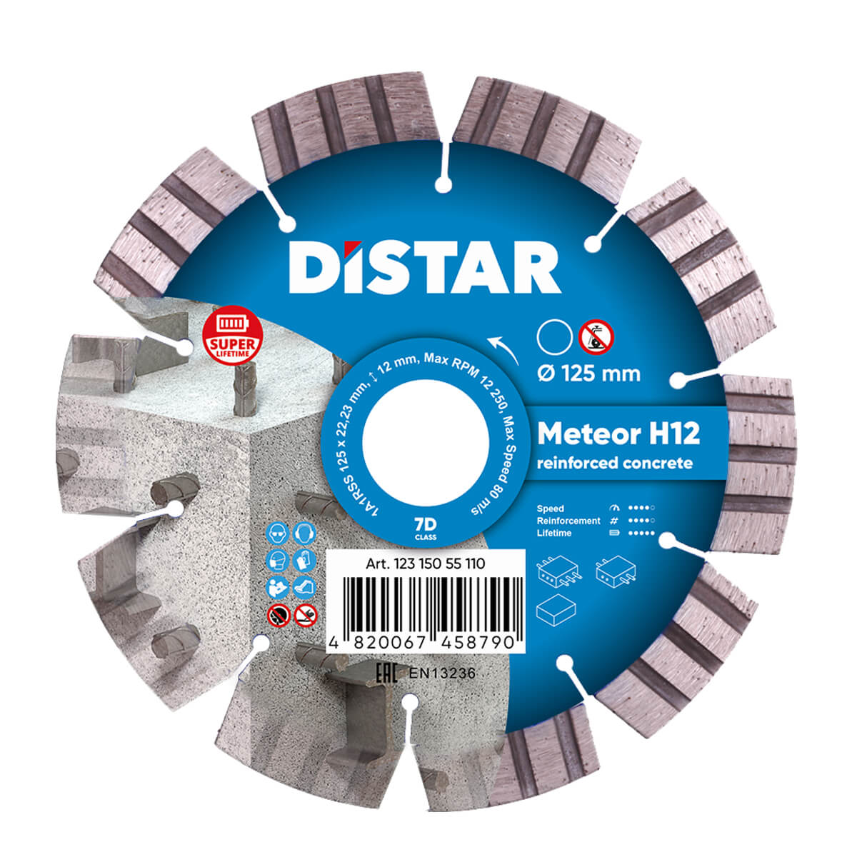 Disc diamantat DISTAR pentru beton Meteor H12..
