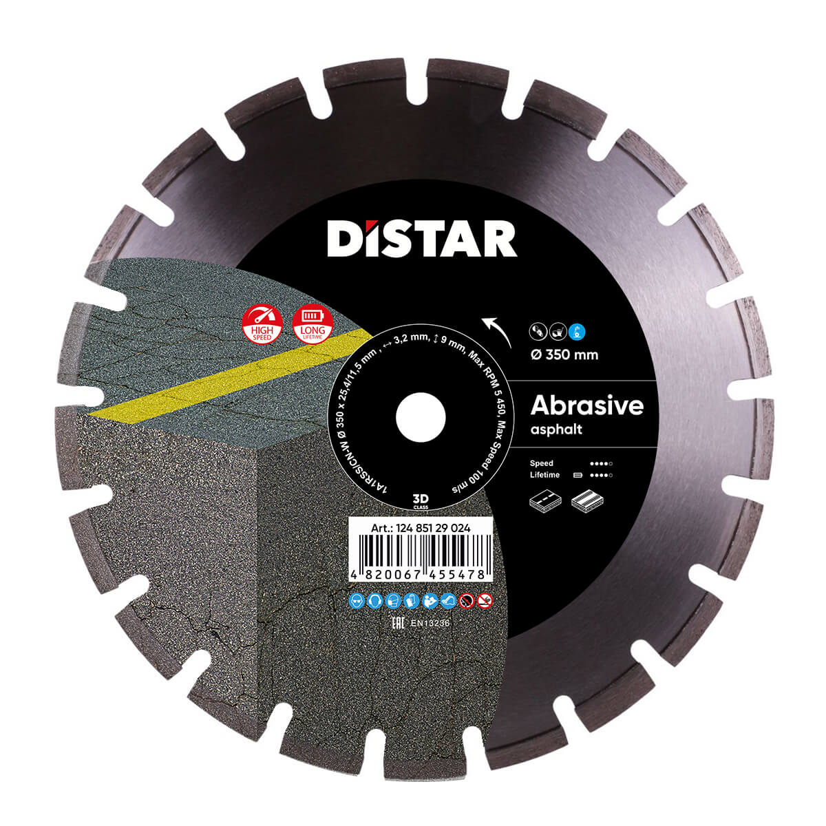 Disc diamantat DISTAR pentru asfalt si beton ..
