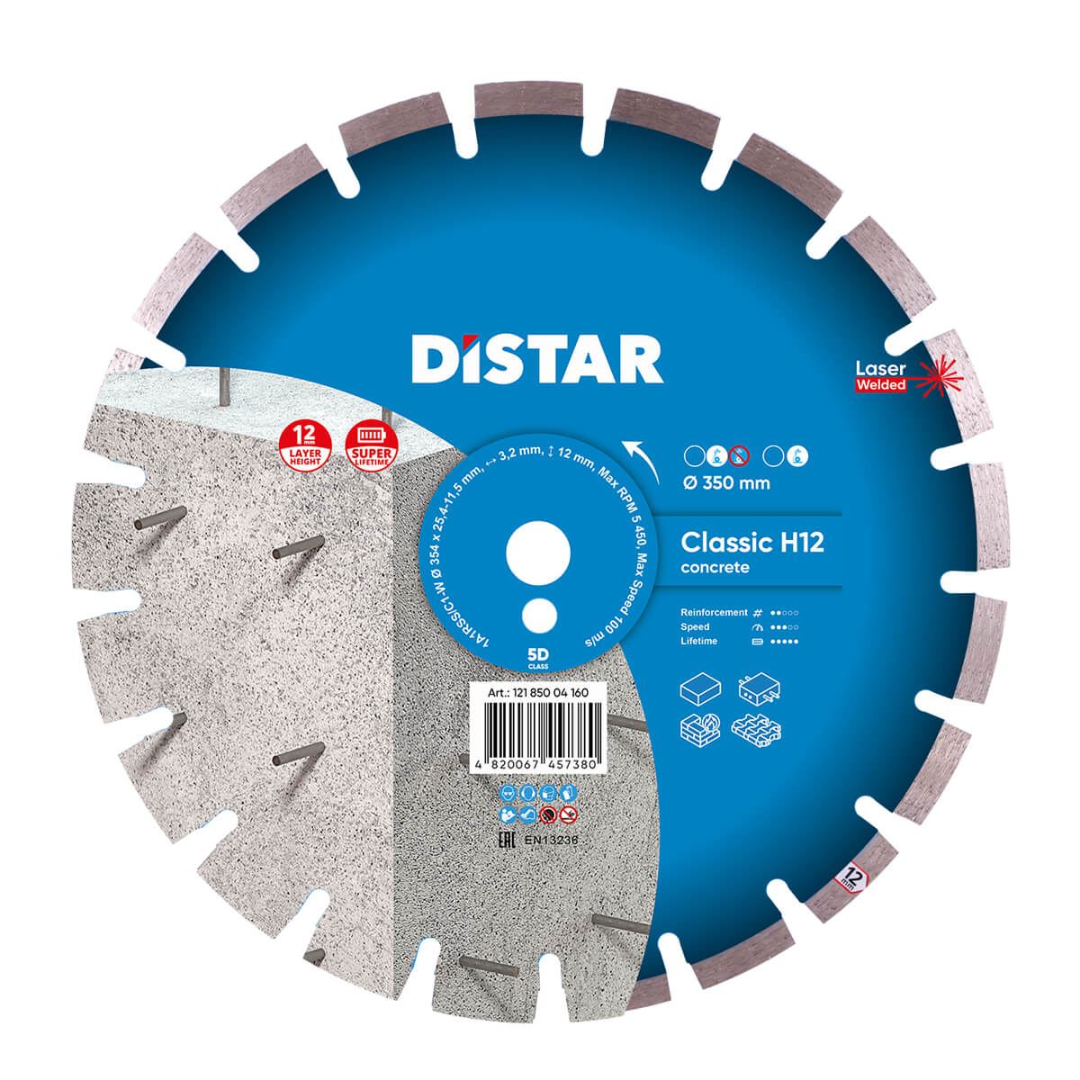 Disc diamantat DISTAR pentru beton Classic H1..